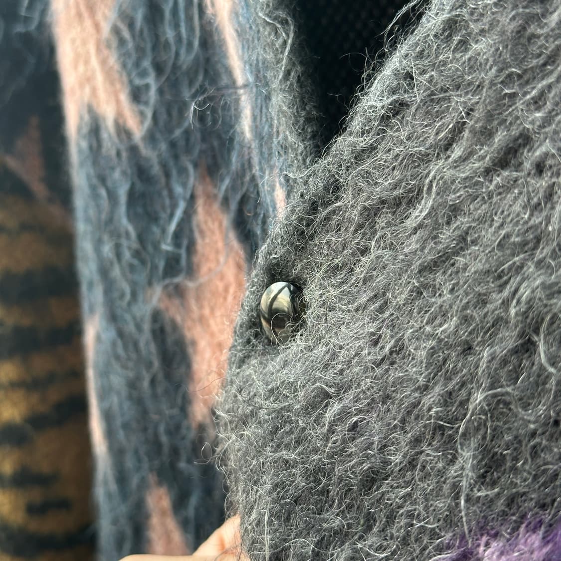 니들스 x 빔즈 20AW 별주 모헤어 가디건 그레이 멀티 M 상품이미지6