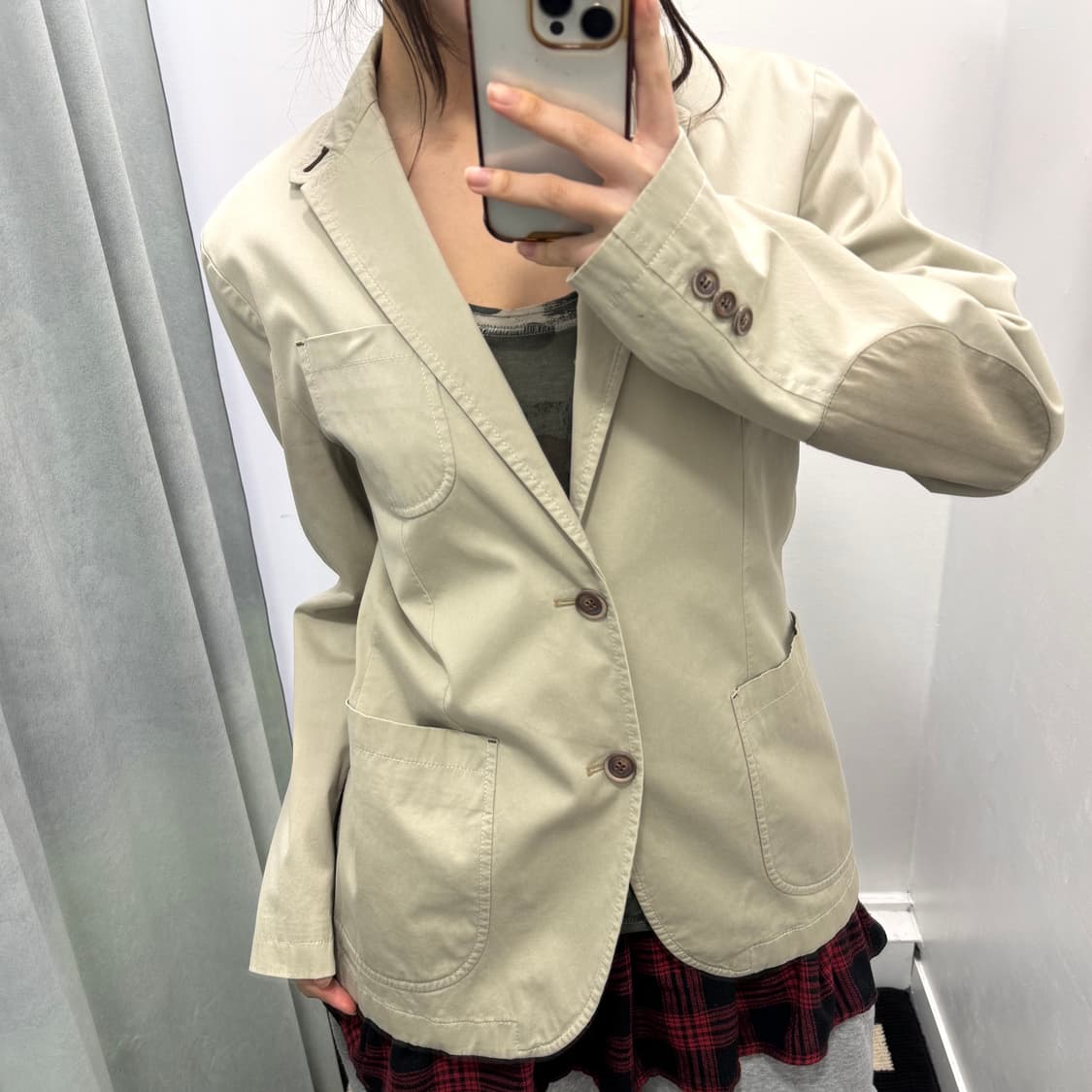 시리즈 에피그램 베이지 암패치 코튼자켓 상품이미지1