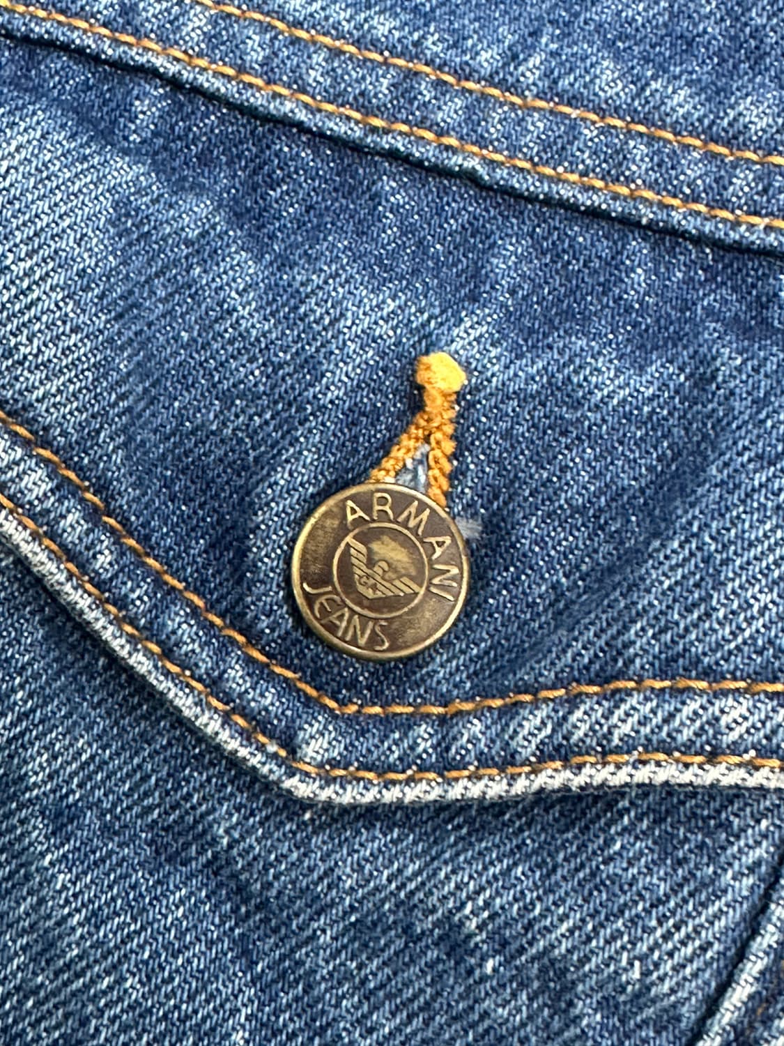 Late 80s Armani jeans 페이디드 데님 자켓 XL 상품이미지5