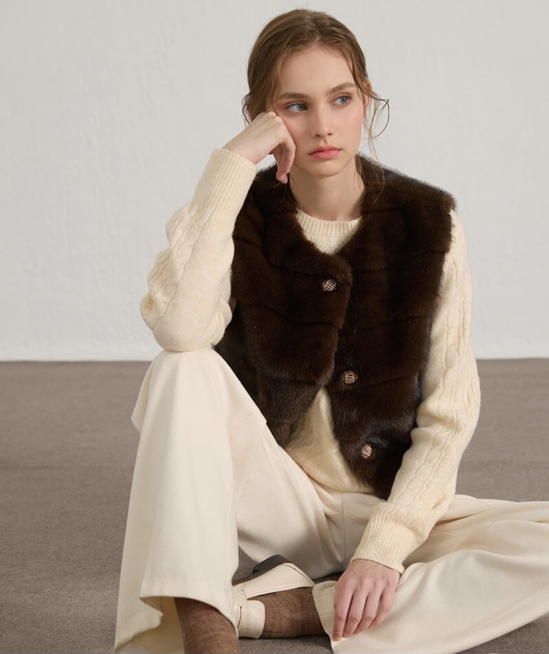 페이크 밍크 베스트 66사이즈 상품이미지3