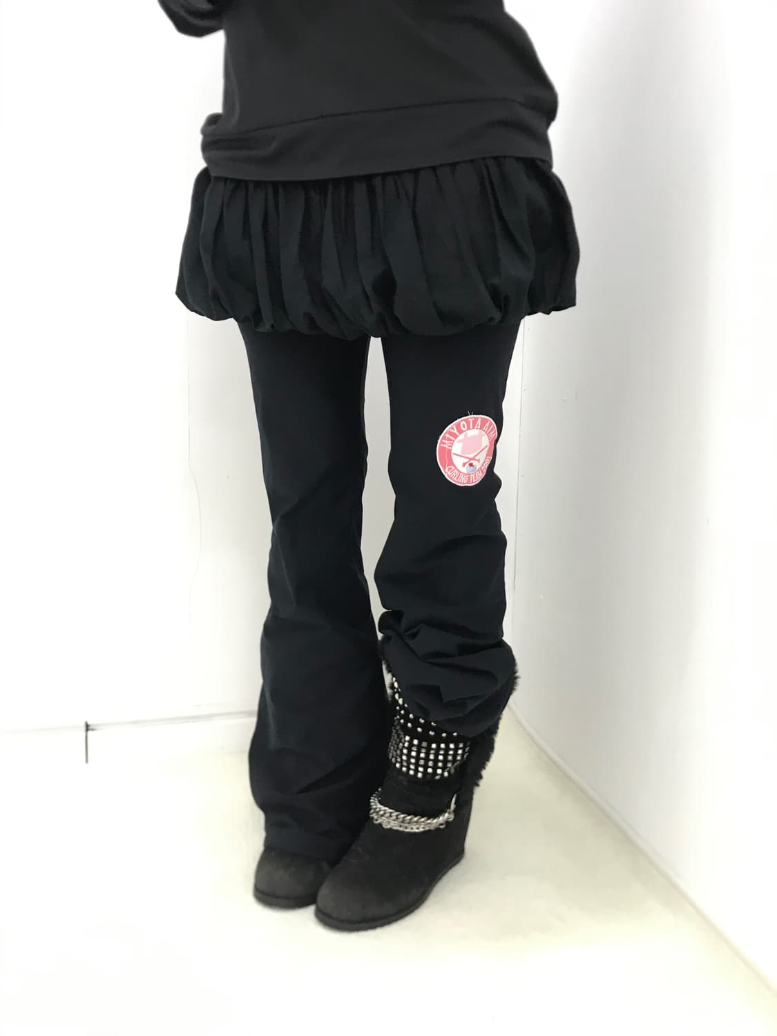 Asics navy patch&logo bootscut leggings 상품이미지1