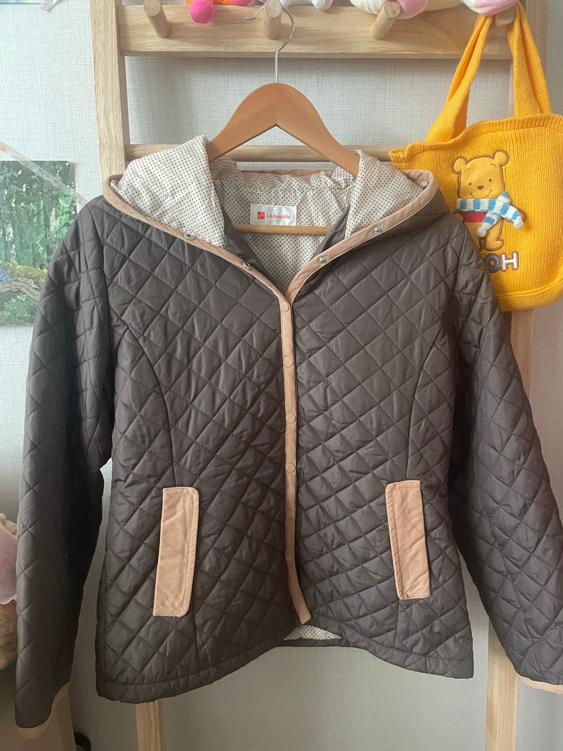 모리걸 빈티지 안감 도트 퀼팅 자켓 상품이미지2