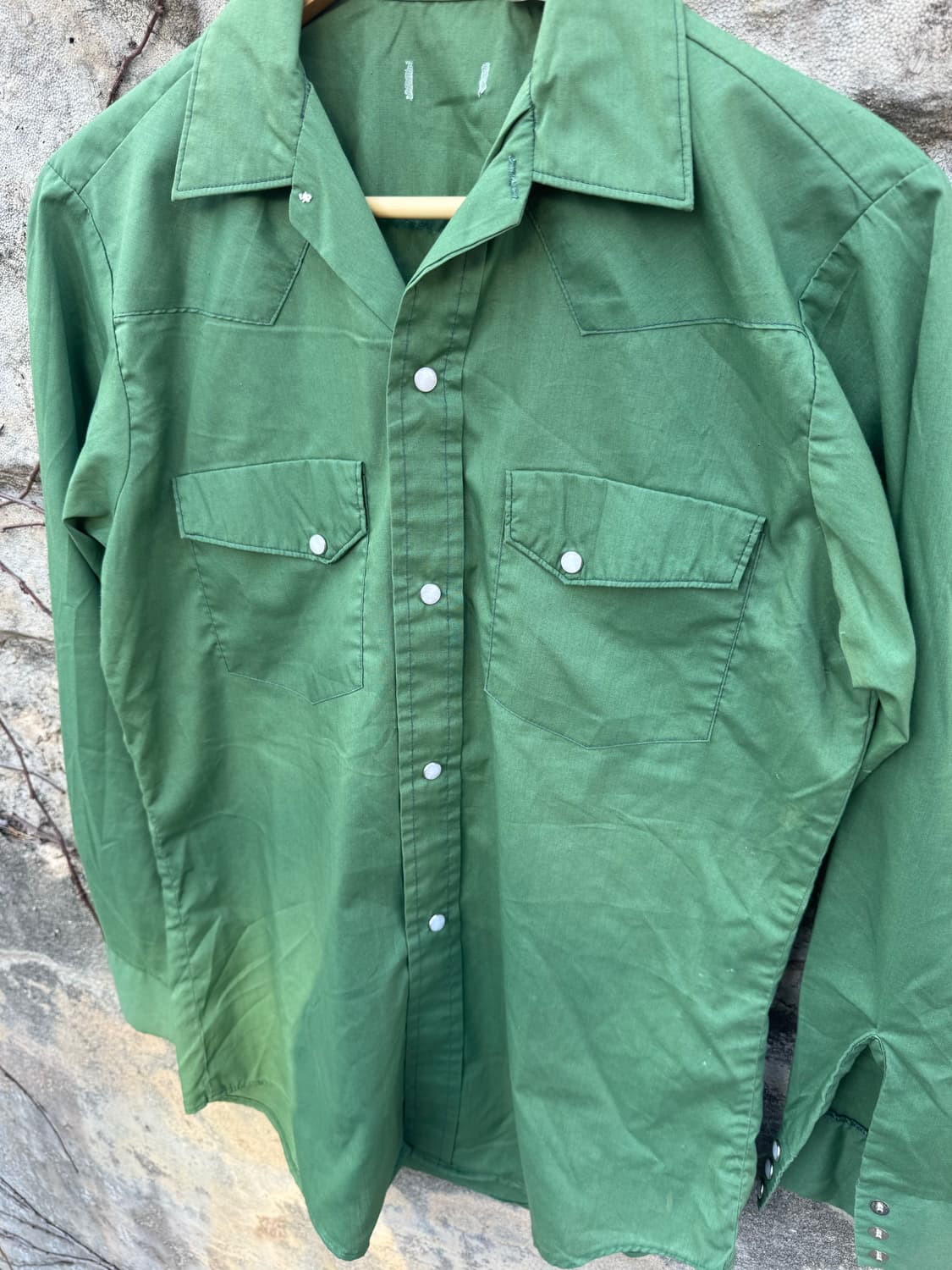 70~90s 빈티지 웨스턴 셔츠 그린 s 상품이미지4
