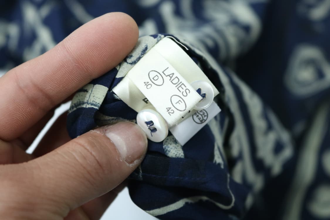 에띠엔 아이그너 빈티지 에스닉 패턴 실크 셔츠 네이비 (L) 상품이미지9