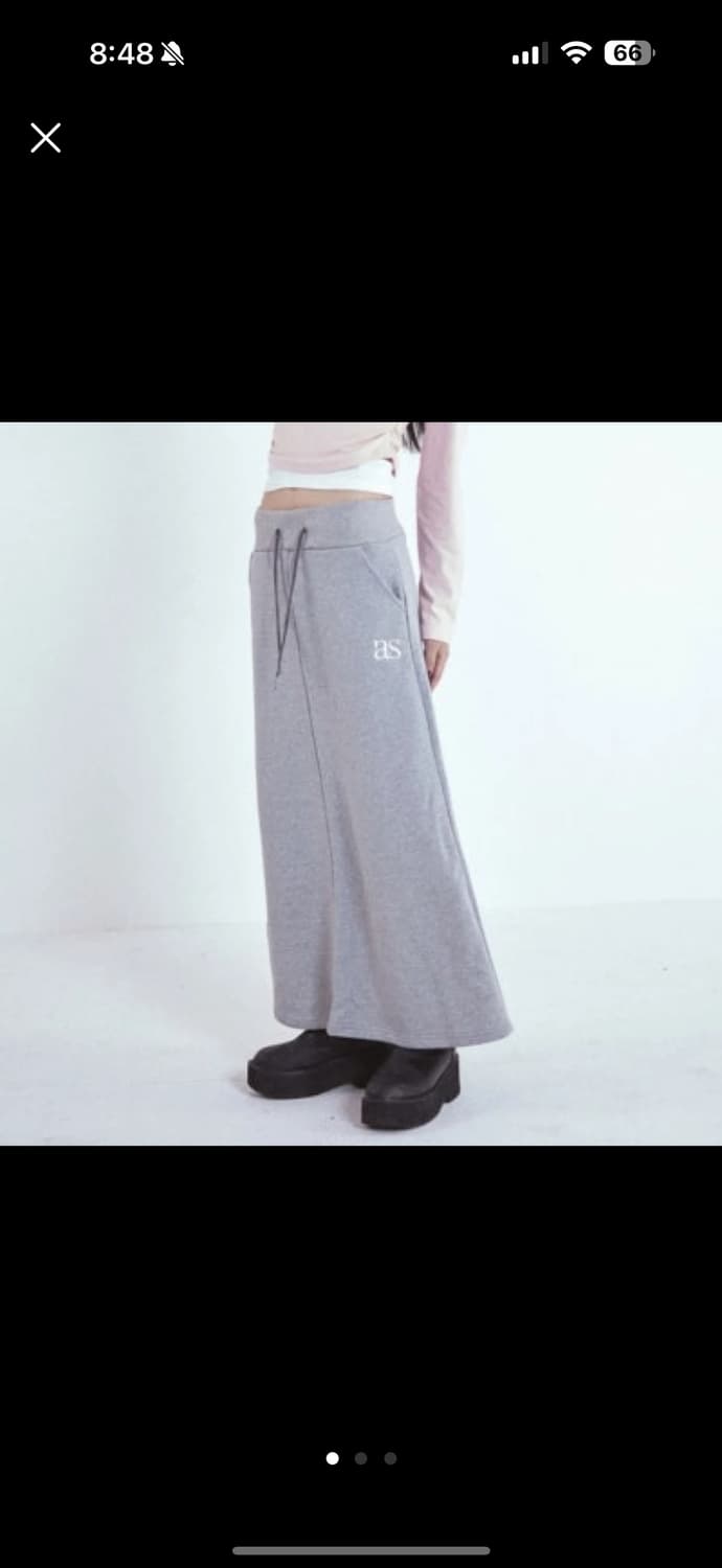 애즈온 트레이닝 롱스커트 그레이 상품이미지1