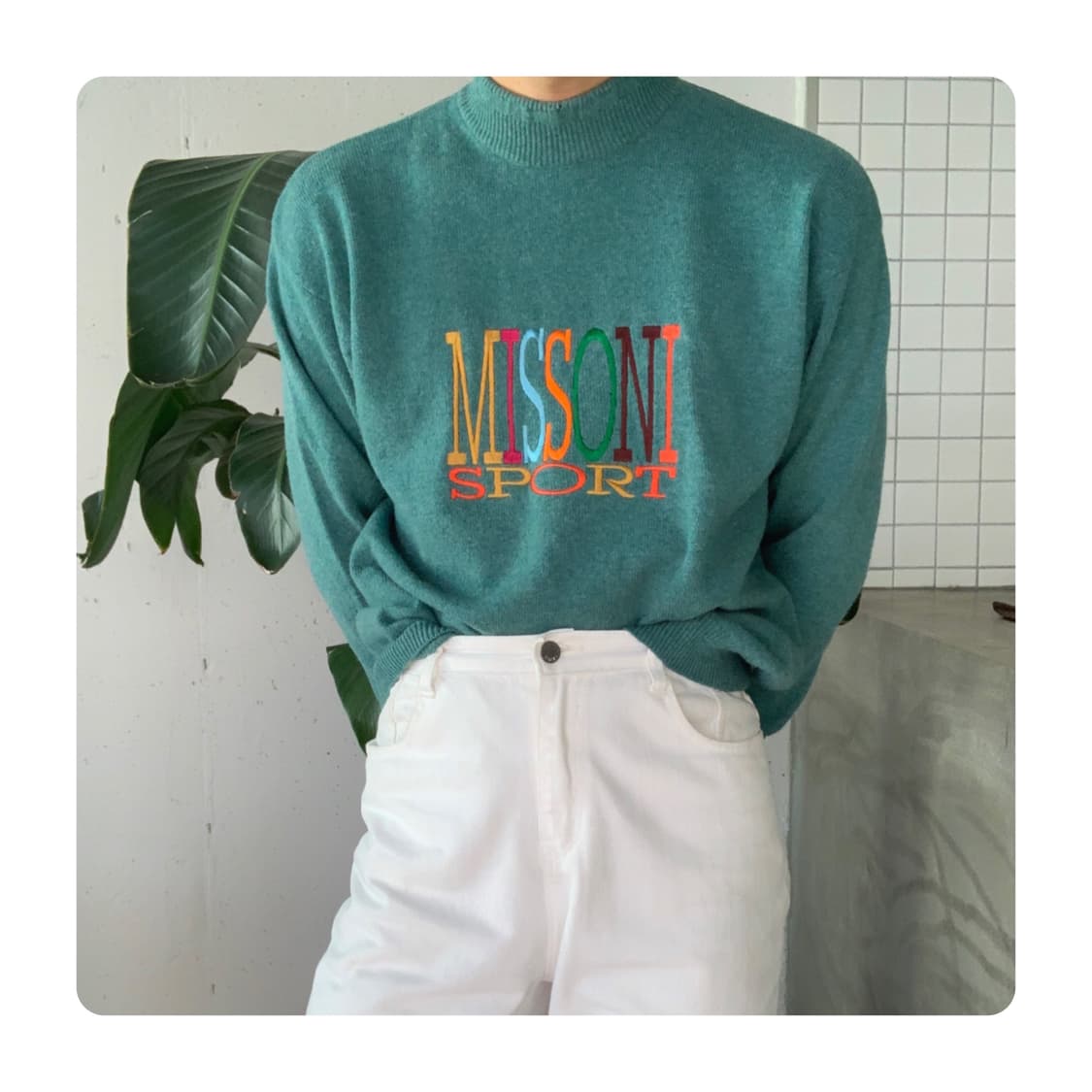 (MISSONI)미쏘니 민트 레인보우 니트 상품이미지2