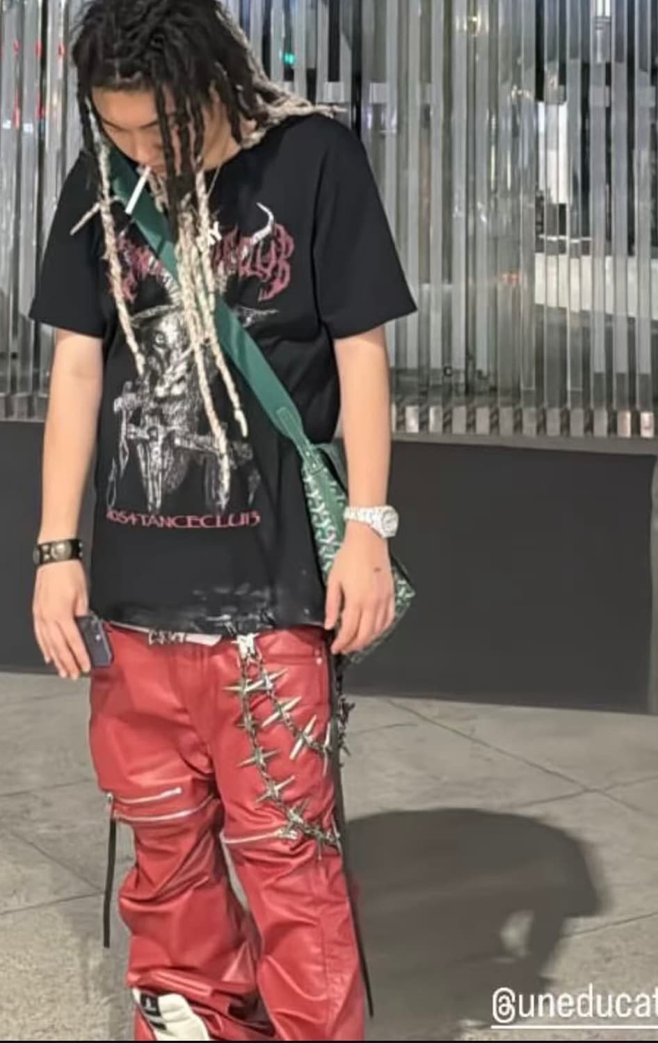 Psy Metal Red Coated Waxed flared jeans 상품이미지1