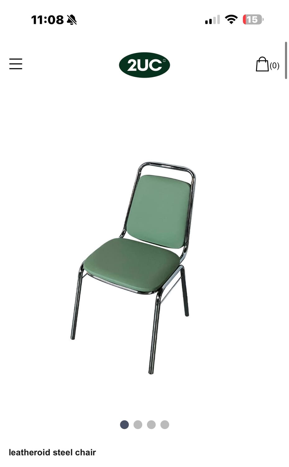 2uc 레더로이드 스틸 체어 민트 새상품 상품이미지1