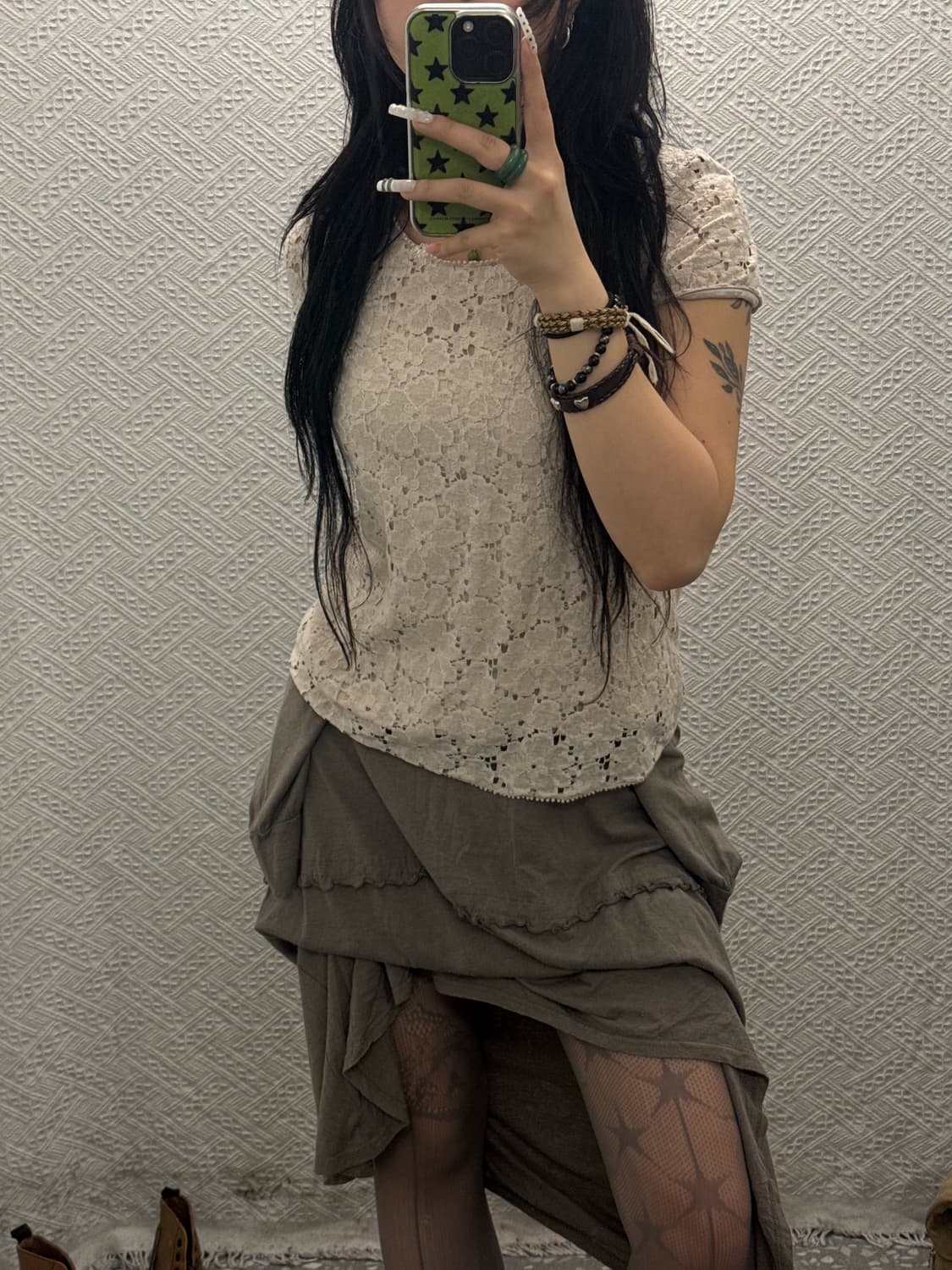 빈티지 여리 페미닌 플라워 레이스 퍼프 블라우스 반팔티 K0054 상품이미지2