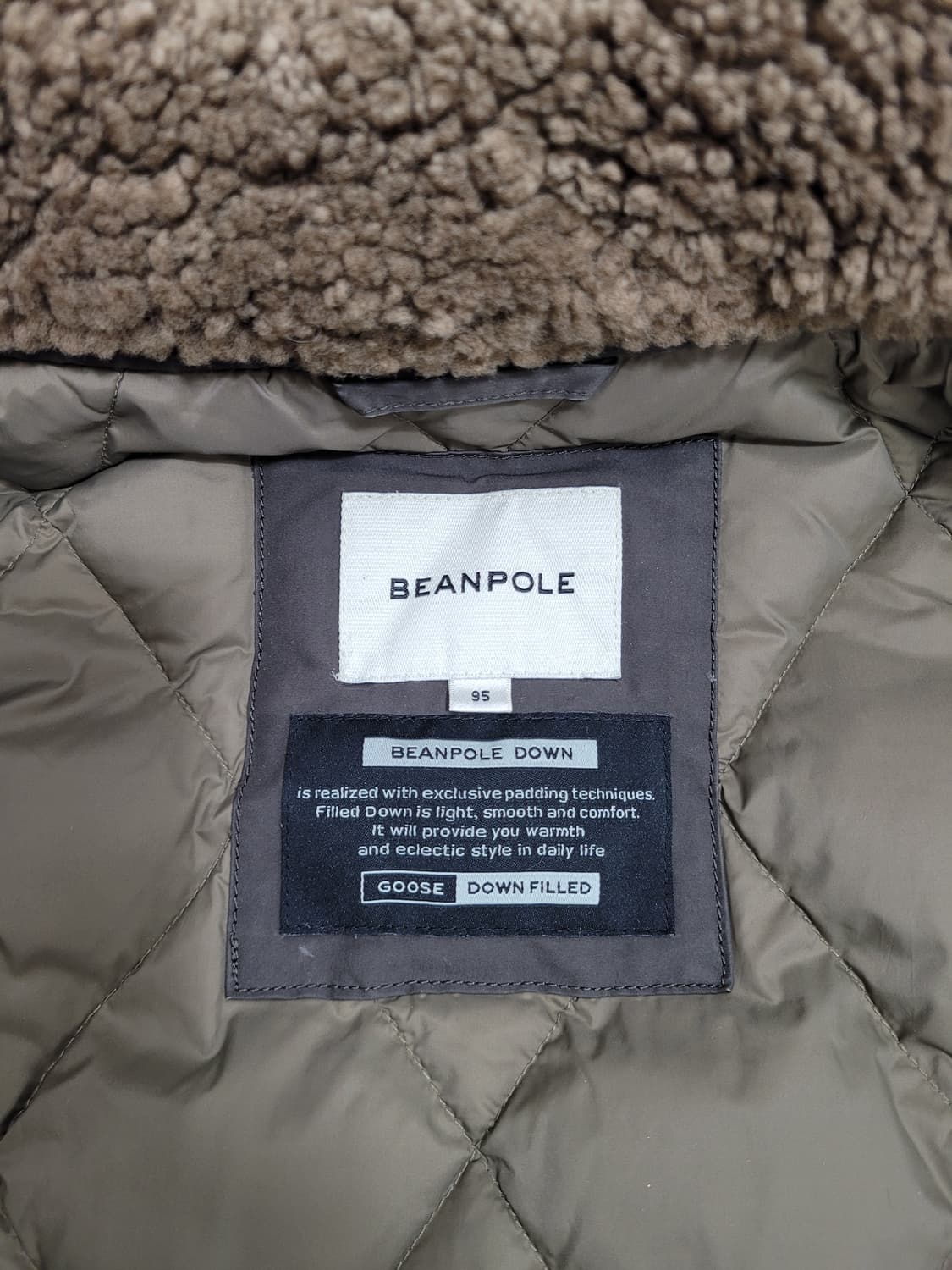 BEANPOLE 빈폴 보아 카라 구스 다운 패딩 자켓 / 남 95 브라운 상품이미지8