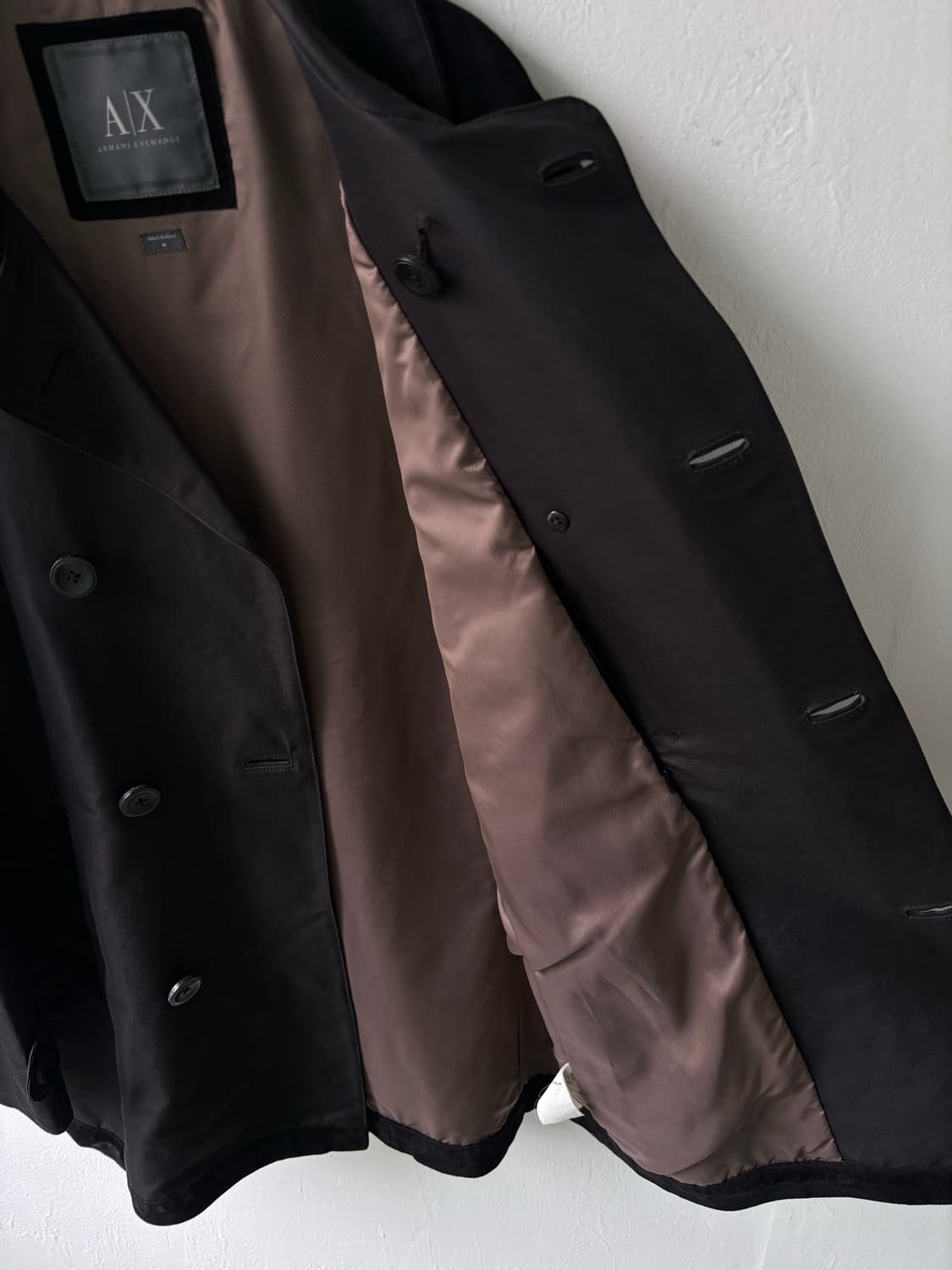 아르마니 익스체인지 스웨이드 코팅 하이넥 코트  상품이미지7