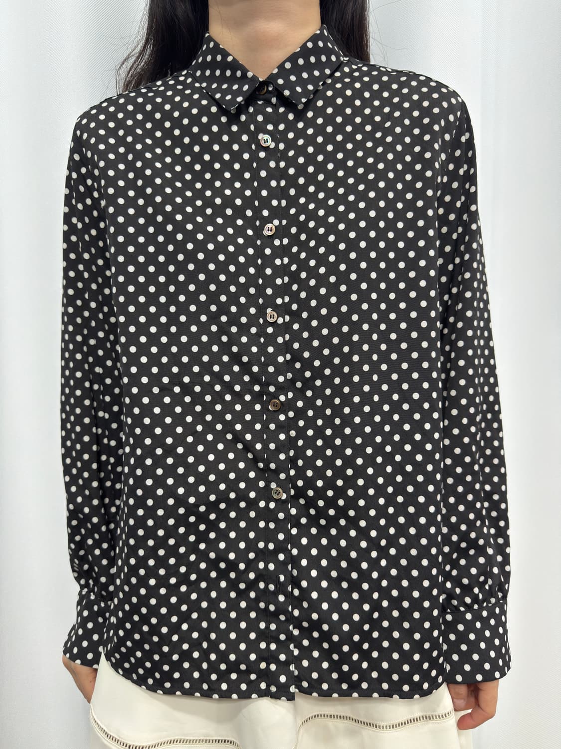 comme ca brown dot shirt 상품이미지1