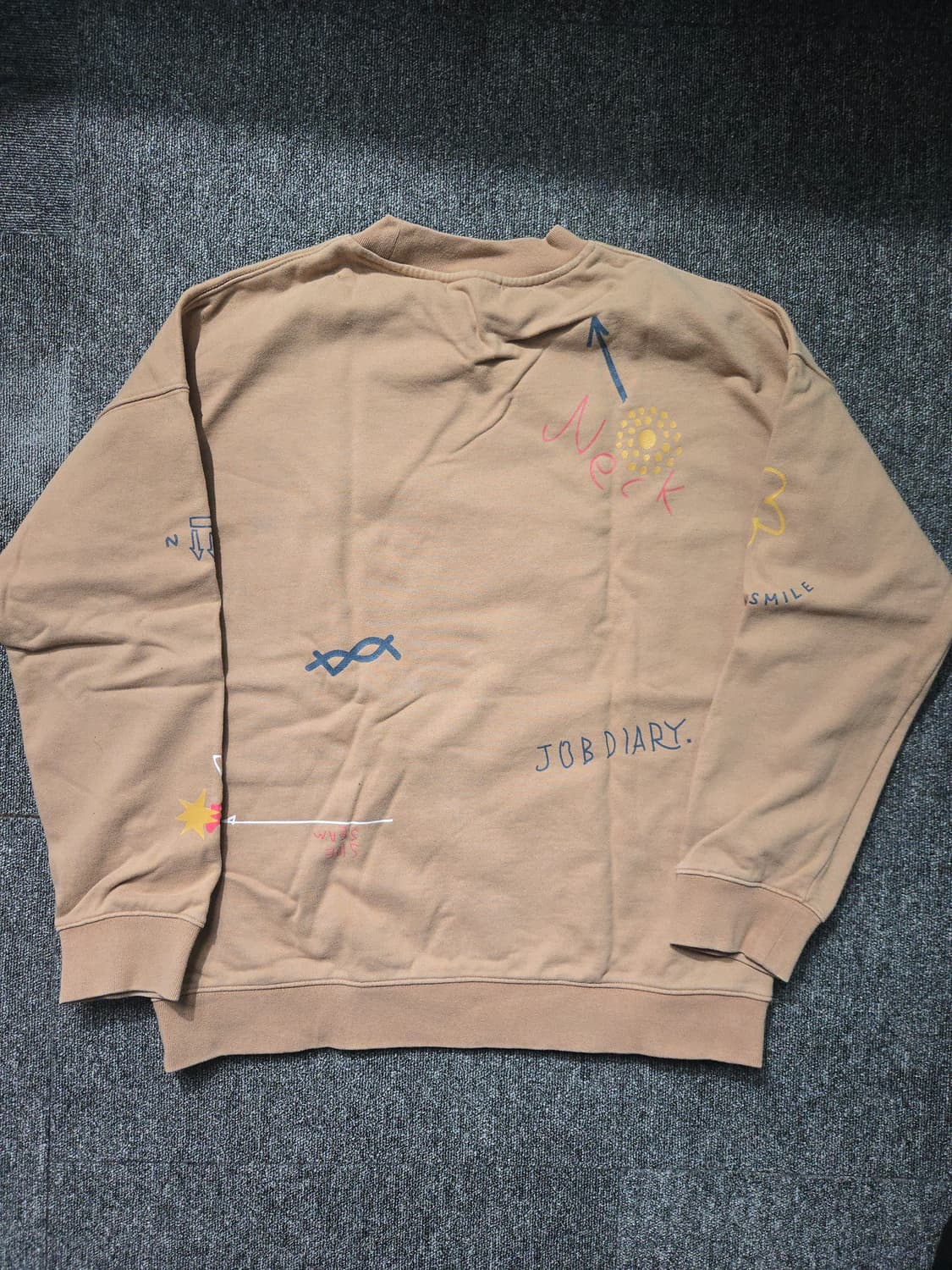 LIFUL MINIMAL GARMENTS 베이지 맨투맨 os 상품이미지2