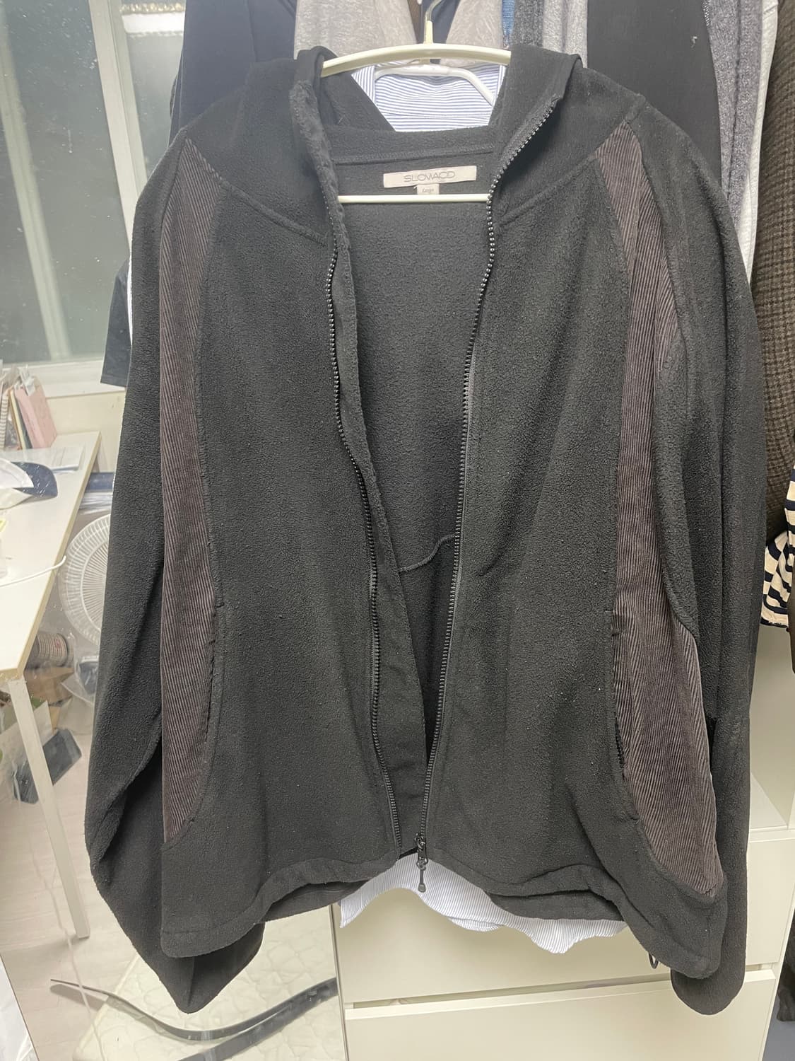 슬로우애시드 플리스 후드 집업 상품이미지2