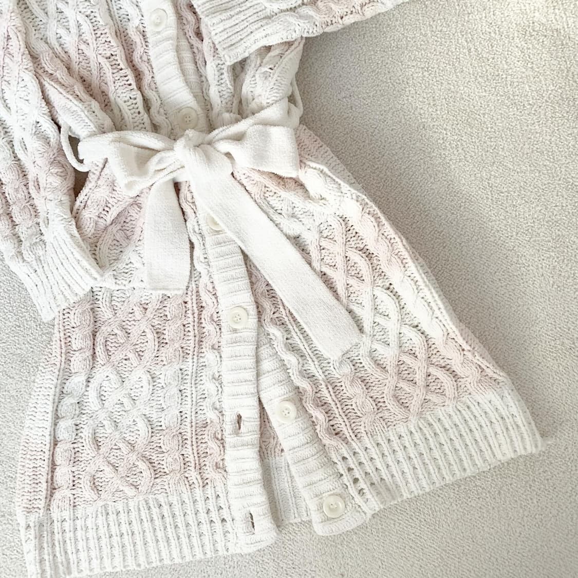 젤라또피케 연핑크 스트라이프 니트 원피스 상품이미지3