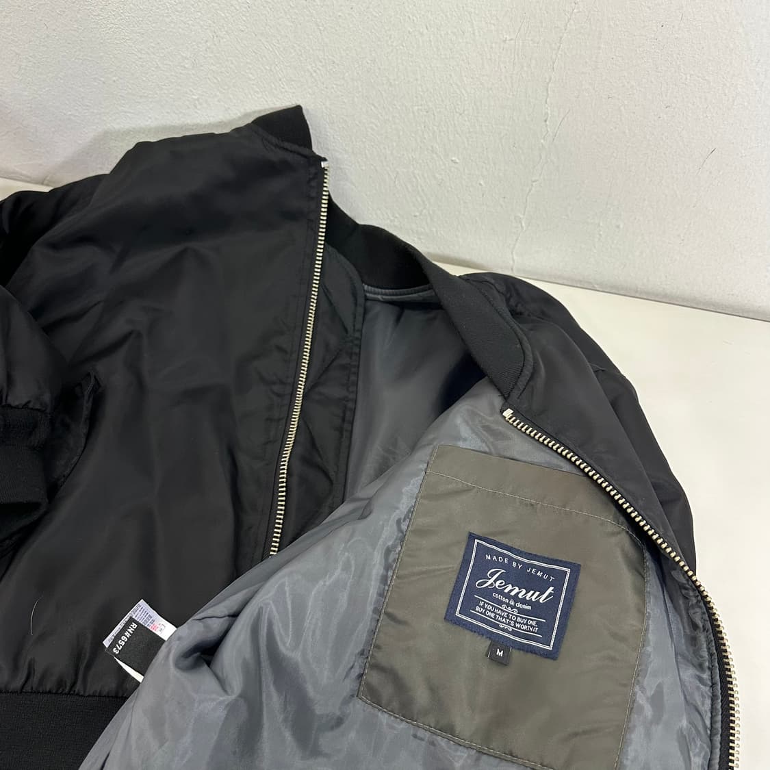 M-L 제멋 블랙 오버핏 누빔 MA-1 항공점퍼 상품이미지6