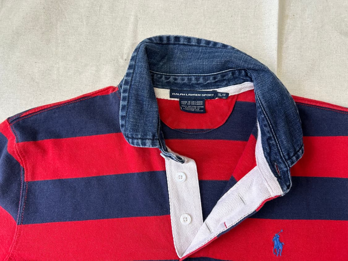 랄프로렌 스포츠 럭비 셔츠 Red/Navy 상품이미지4
