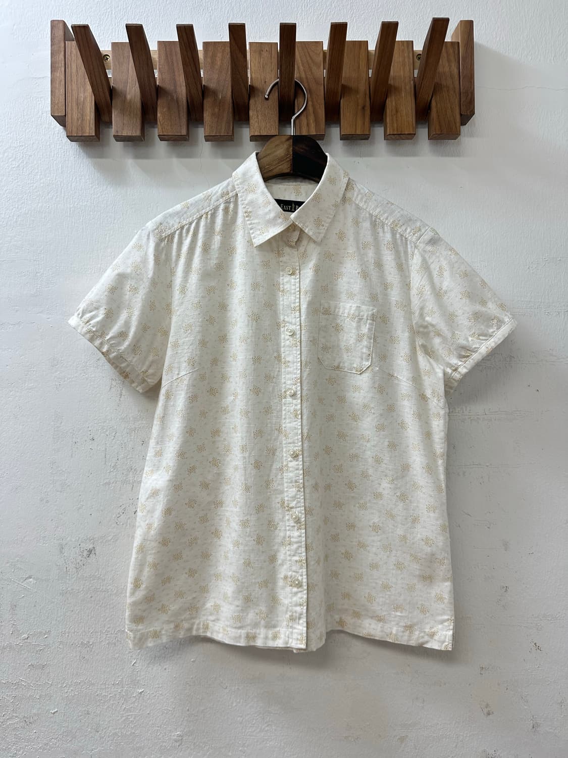 일본빈티지 East Boy 이스트보이 플라워 패턴 포켓 반팔 블라우스 상품이미지1