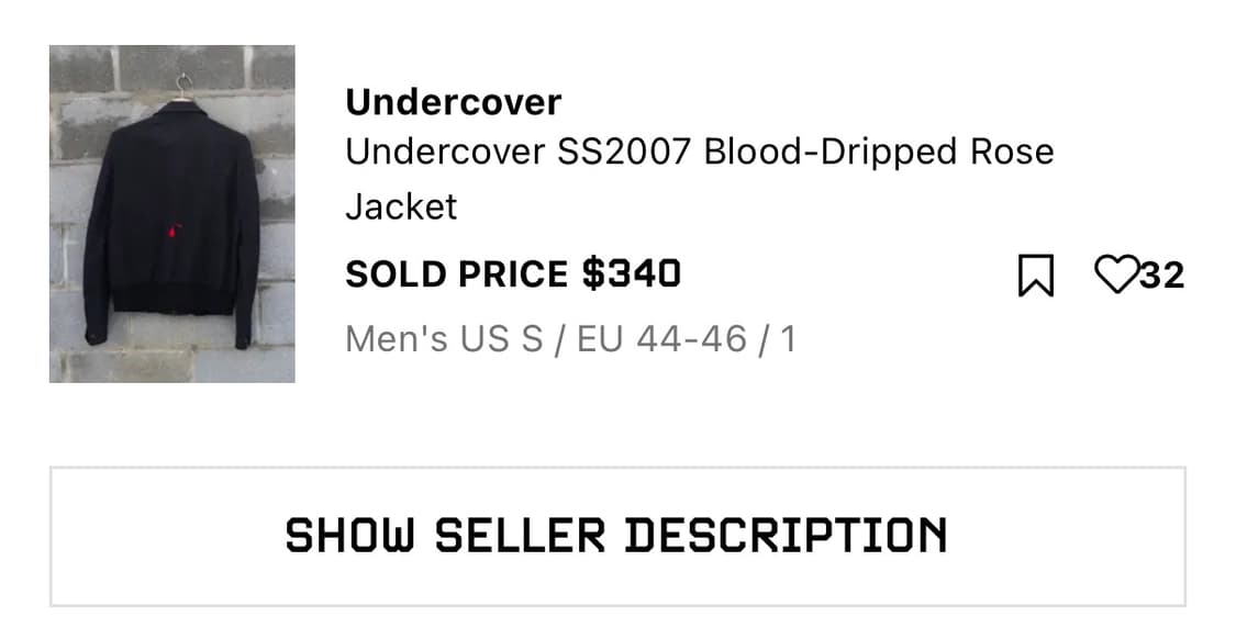 07ss 언더커버 blood rose 아카이브 자켓 상품이미지5