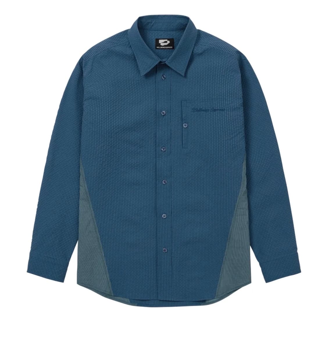 웰빙익스프레스 Blocked Check Shirt Blue 상품이미지1