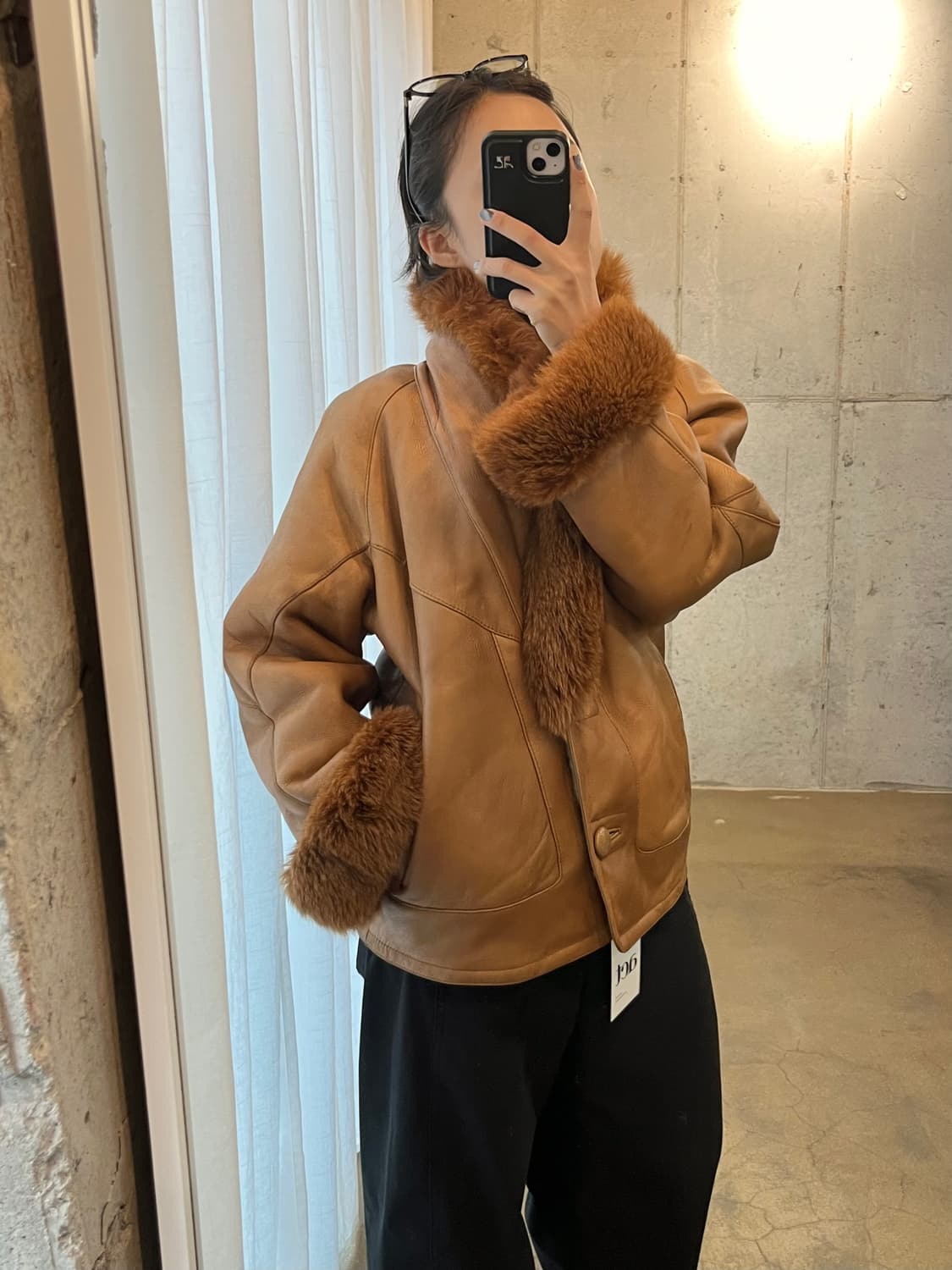 90s CAREER 폭스퍼 램스킨 자켓 브라운 상품이미지2