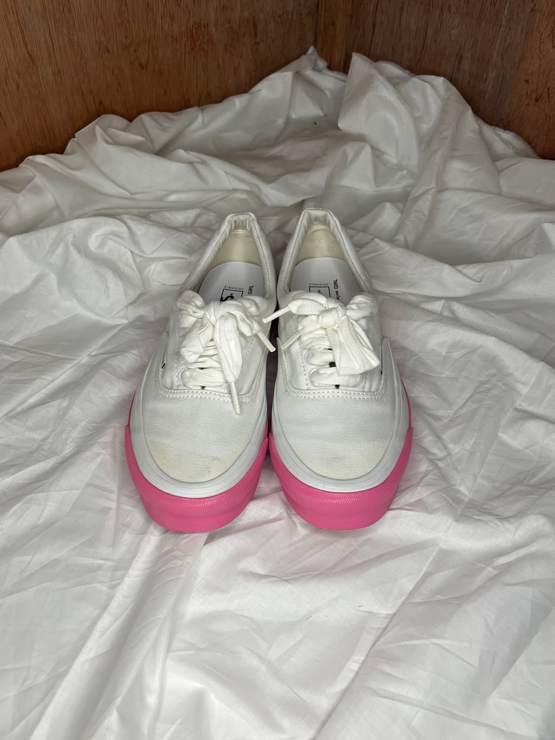 꼼데다르송 걸 반스 네라 핑크 롱 스니커즈 상품이미지2