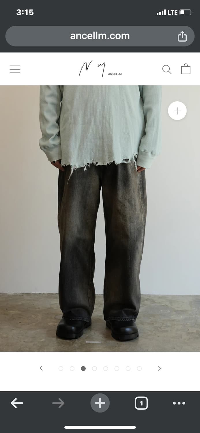 안셀름 와이드 에이징 데님 블랙 1사이즈 팝니다 상품이미지5