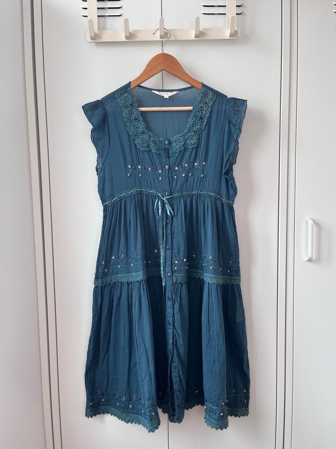 Recenture 청록 하구미 비즈 원피스 상품이미지3