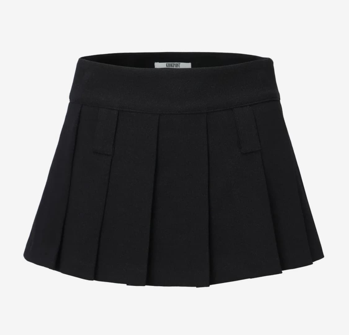 카키포인트 Pleats Skirt 블랙 상품이미지2