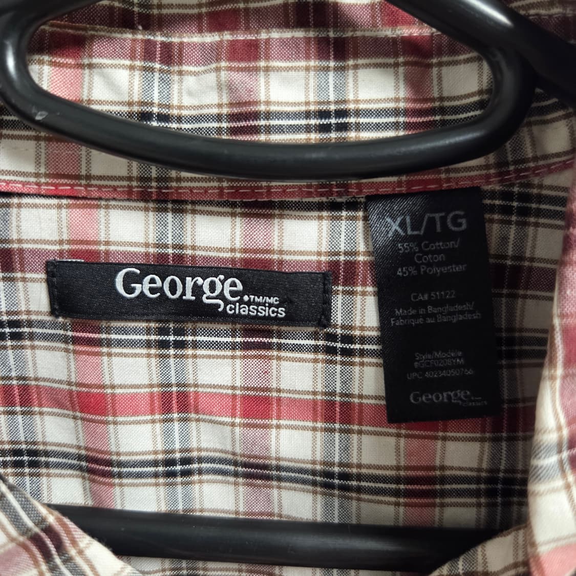 George 아메리칸 체크 셔츠 2XL-3XL(110-115) 상품이미지3