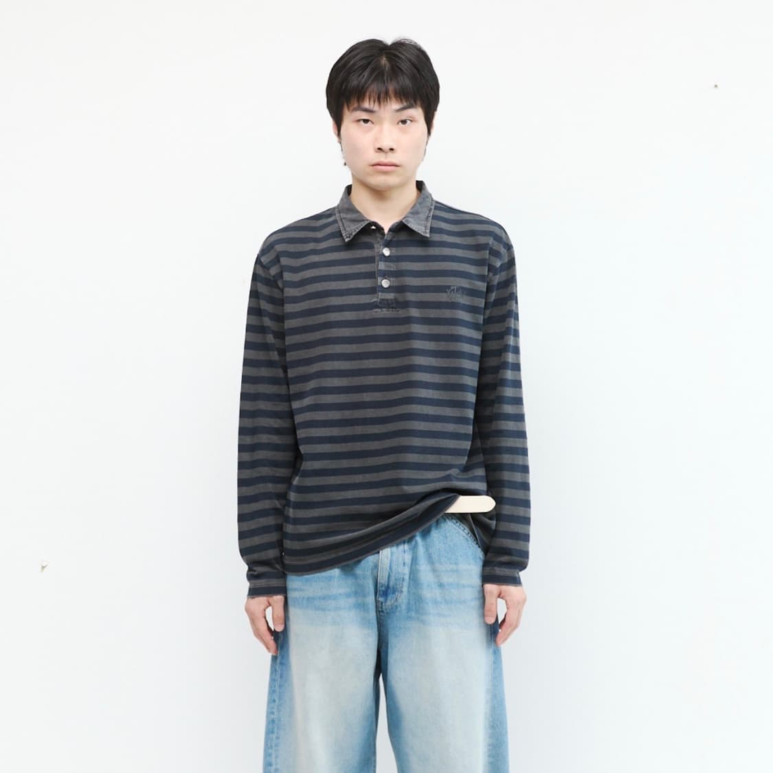 [1] 해칭룸 스트라이프 폴로티 다이드 블루 상품이미지2