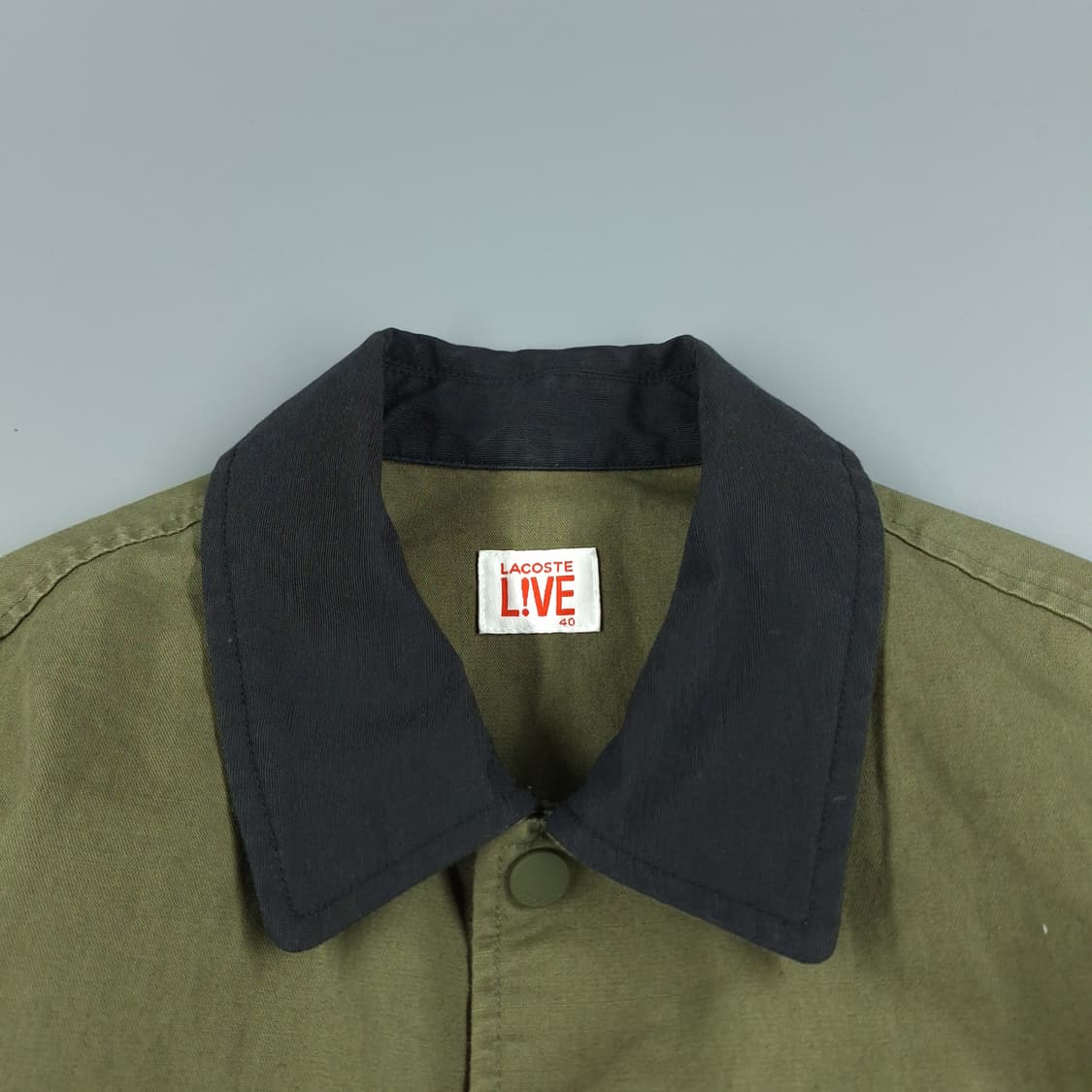 라코스테 카키 체스트포켓 로고패치 아메카지 코튼 초어자켓 캐주얼자켓 상품이미지4