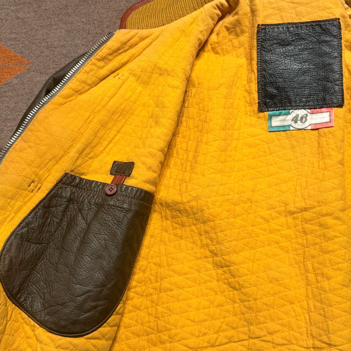 90s 이태리 파이어맨 카우레더 숏 자켓 L 소가죽 상품이미지7