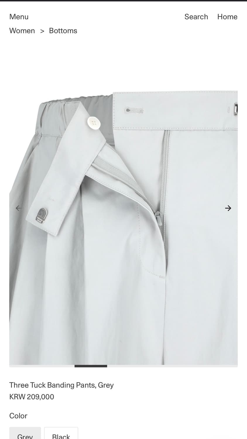 아모멘토 25ss three tuck banding pants grey 상품이미지5