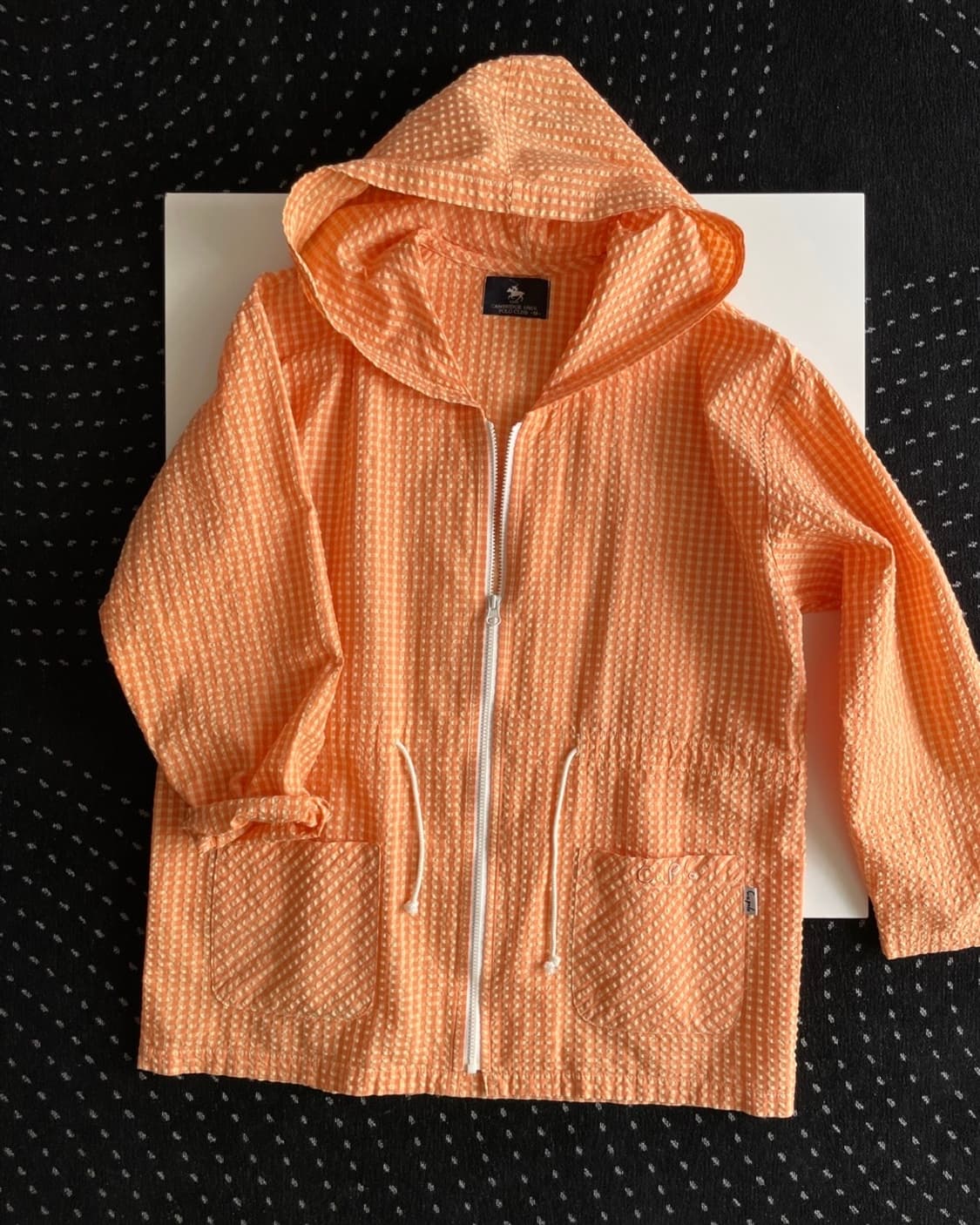 embossing check hood jacket 상품이미지6