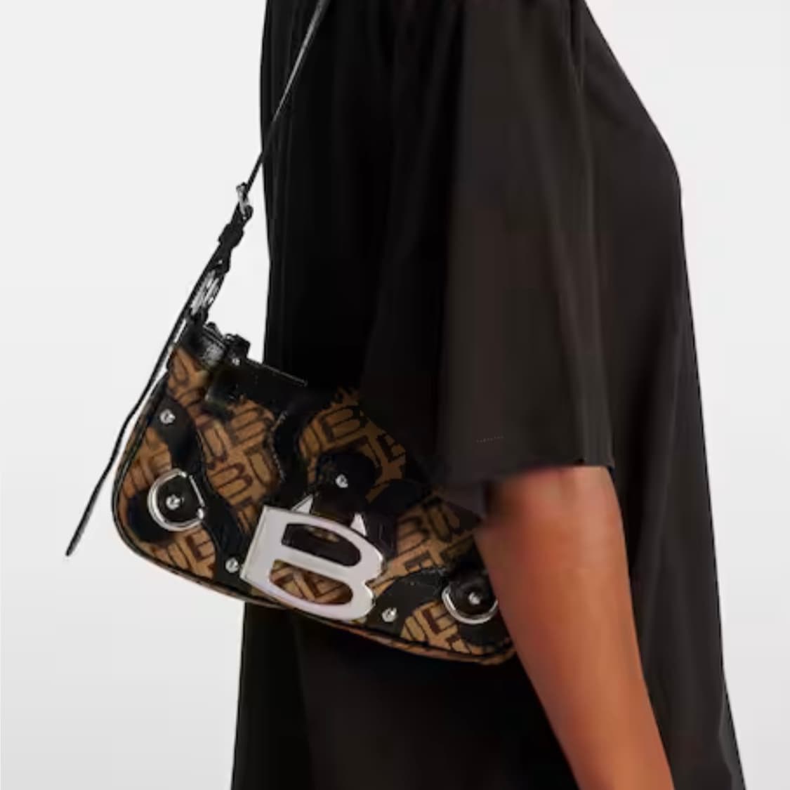 발렌시아가 에섹스 스몰 숄더백 에보니 베이지 상품이미지4