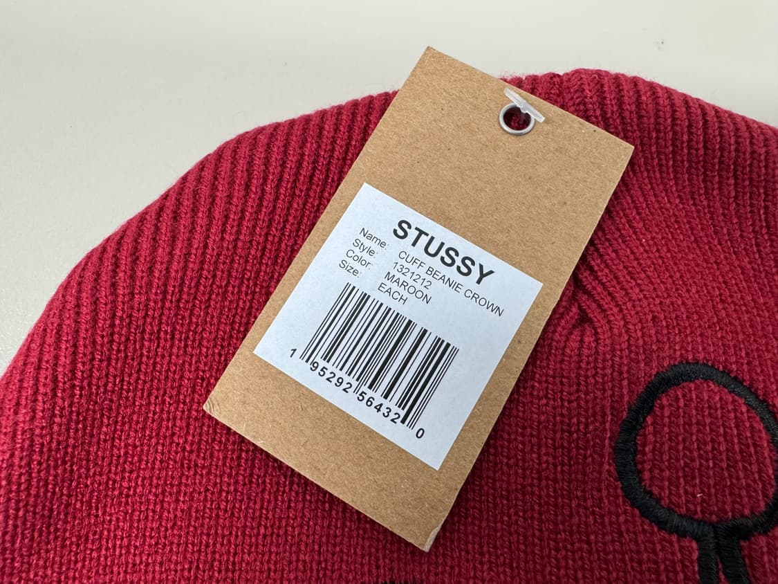 STUSSY 스투시 크라운 비니 마룬 신품 상품이미지2