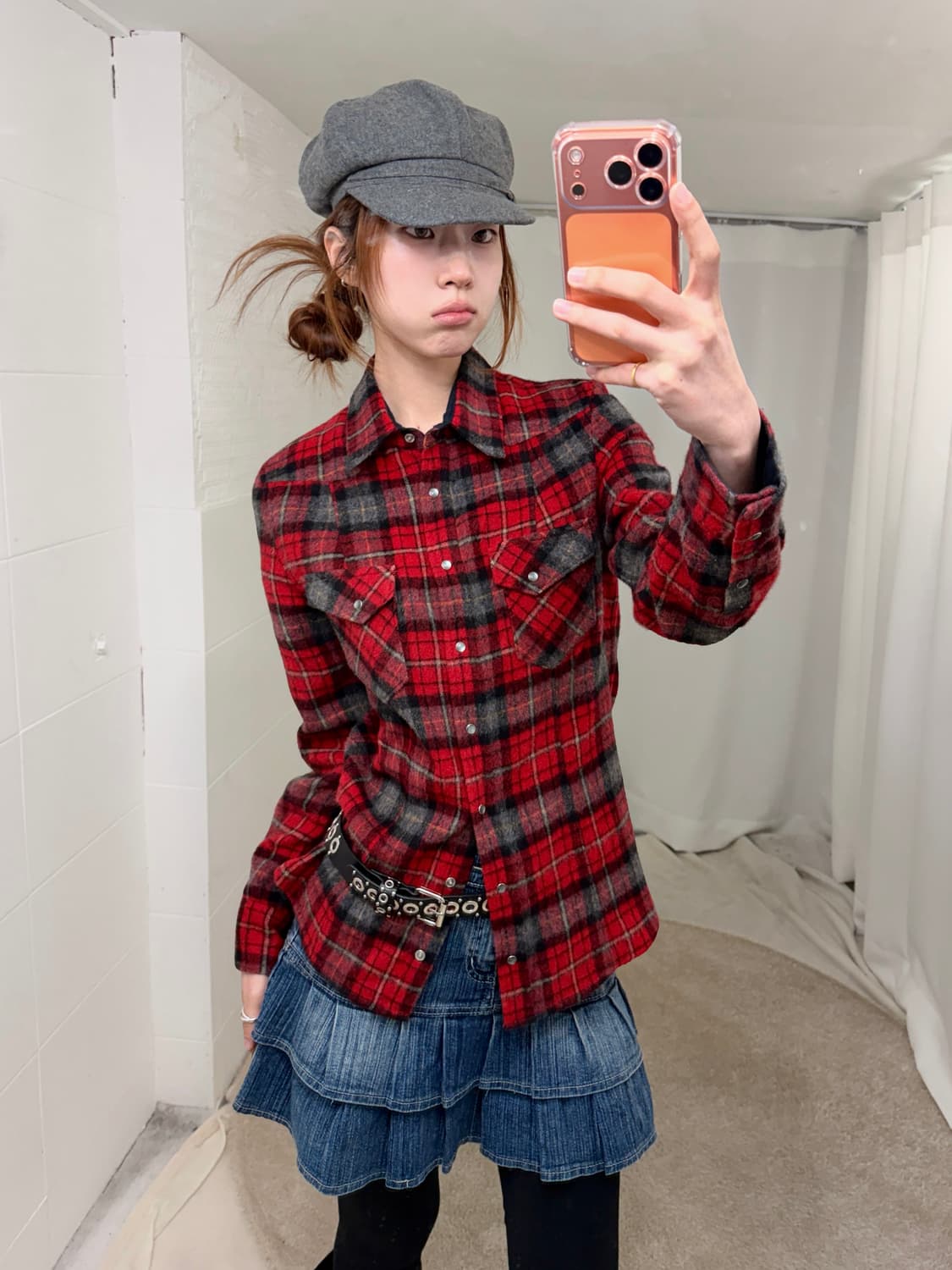 (세트 할인 가능) 5351 울 레드 체크 셔츠 상품이미지1