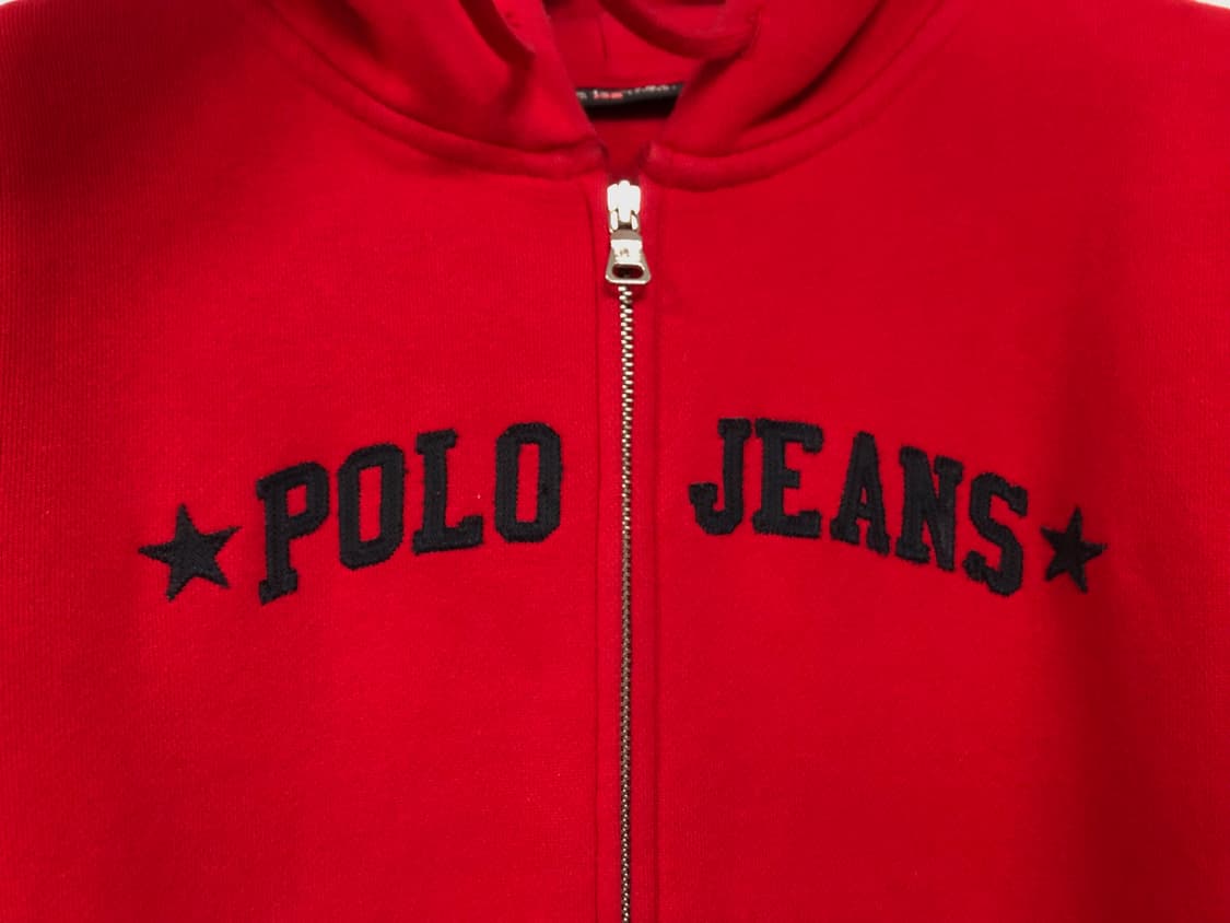 폴로진스 여성 스펠아웃 기모 후드집업 L _ 레드 상품이미지3