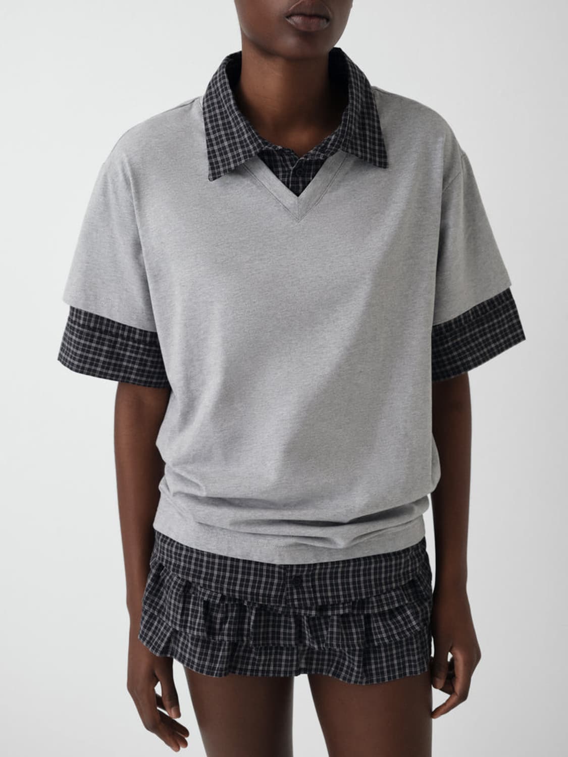 [S,M,XL]기마구아스 Mauri 레이어드 폴로 셔츠/그레이 상품이미지8