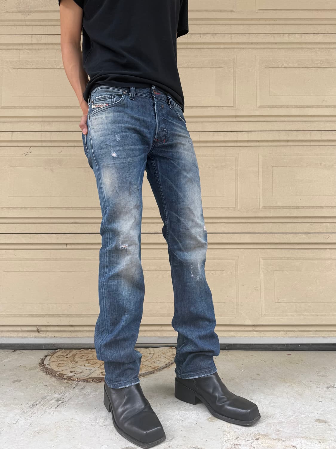 Perfectly washed regular straight jeans 상품이미지1