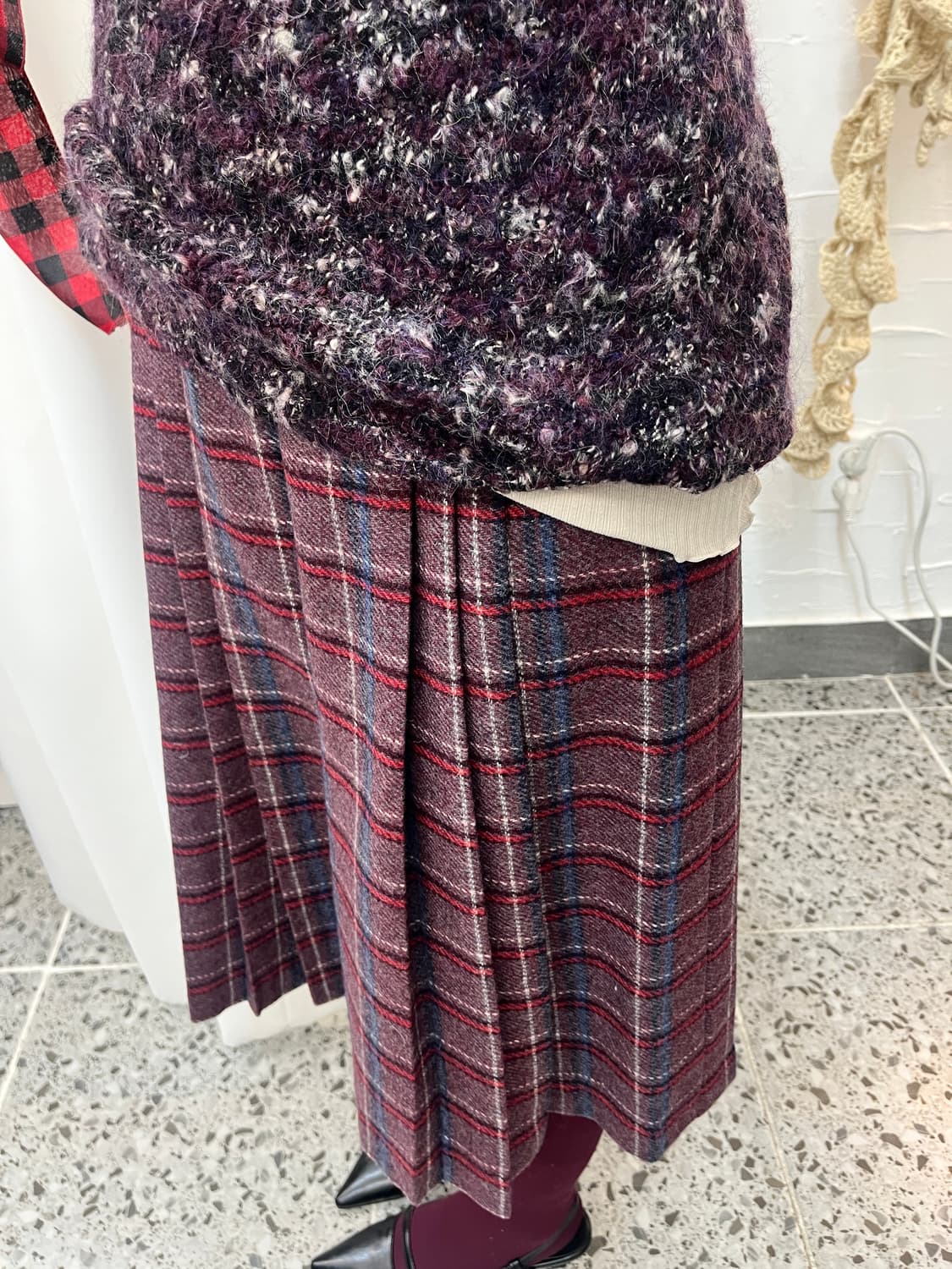 plum check tartan skirt 상품이미지2