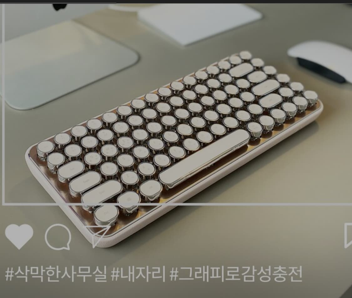 # 시로 그래피 감성 레트로 무선 기계식키보드 갈축 블루투스5.1 급처 상품이미지1