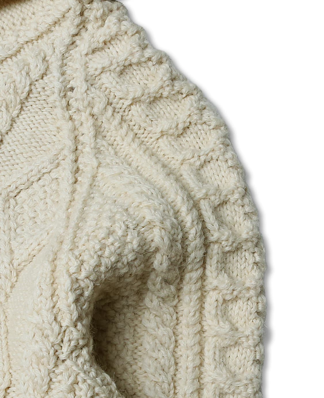 블랙쉽 [Black Sheep] 영국 아이보리 오일드 울 꽈베기 니트후드 상품이미지4