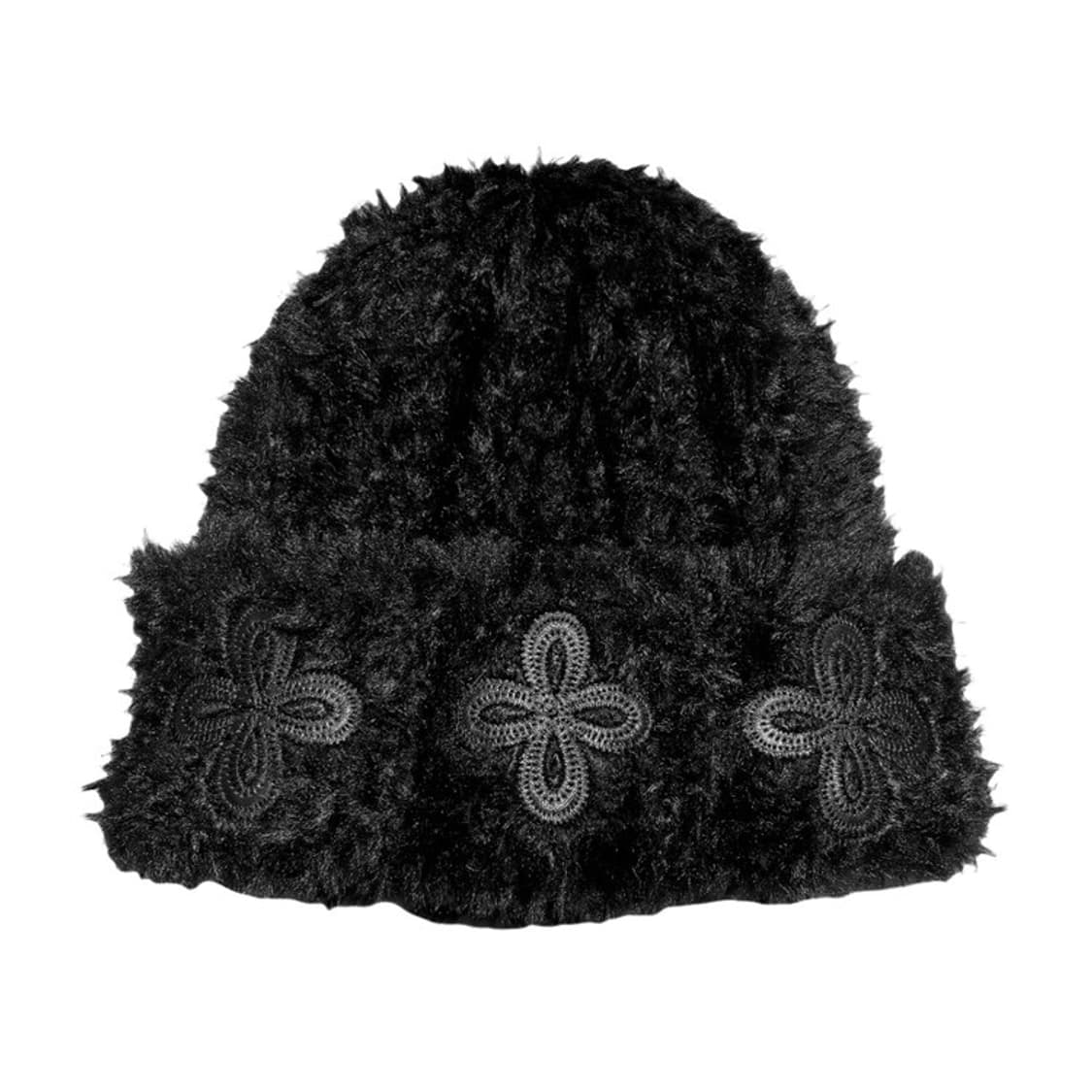 써저리 레더 패치 퍼 비니 블랙 상품이미지3