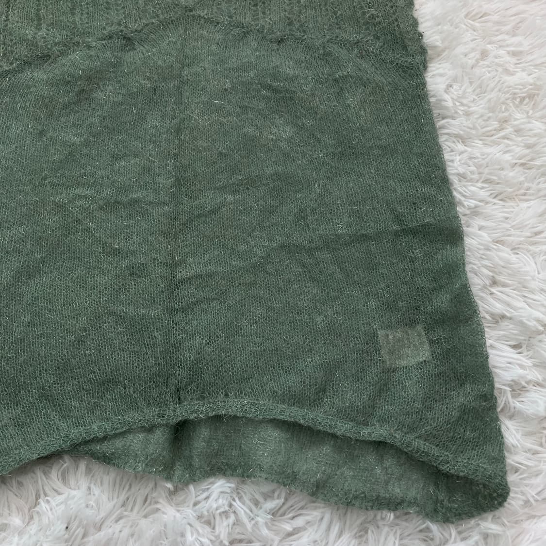 빈티지 민트 펄 브이넥 니트 조끼 781 y2k 스트릿 갸루 펑키 일본빈 상품이미지4