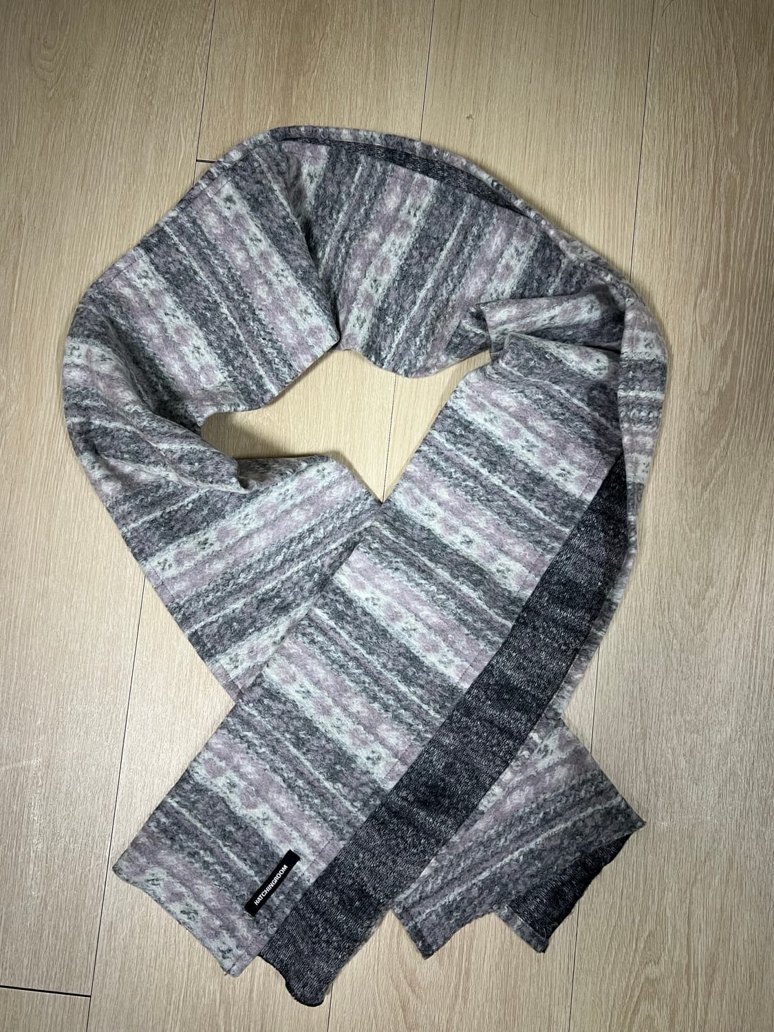 해칭룸 하트 울 머플러 그레이 상품이미지2