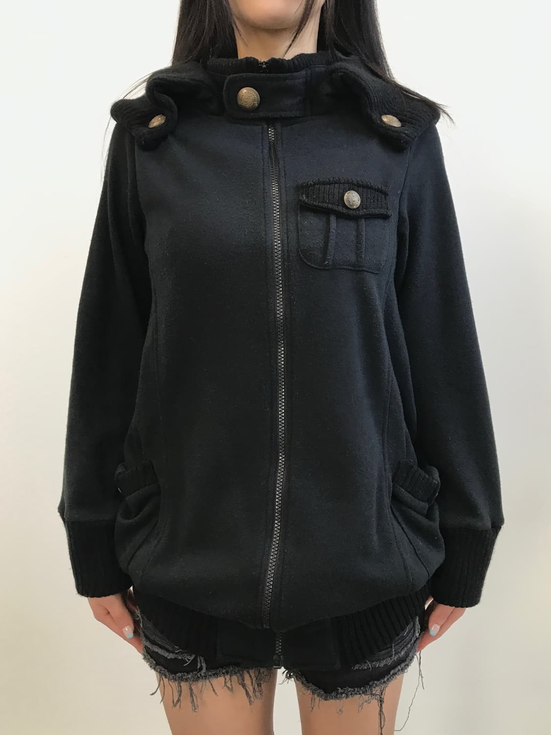 BEGUM Y2k Knit Collar Zip-Up Jacket 상품이미지2