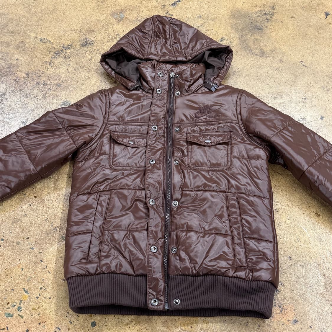 나이키 초코 브라운 후드 숏패딩  상품이미지3