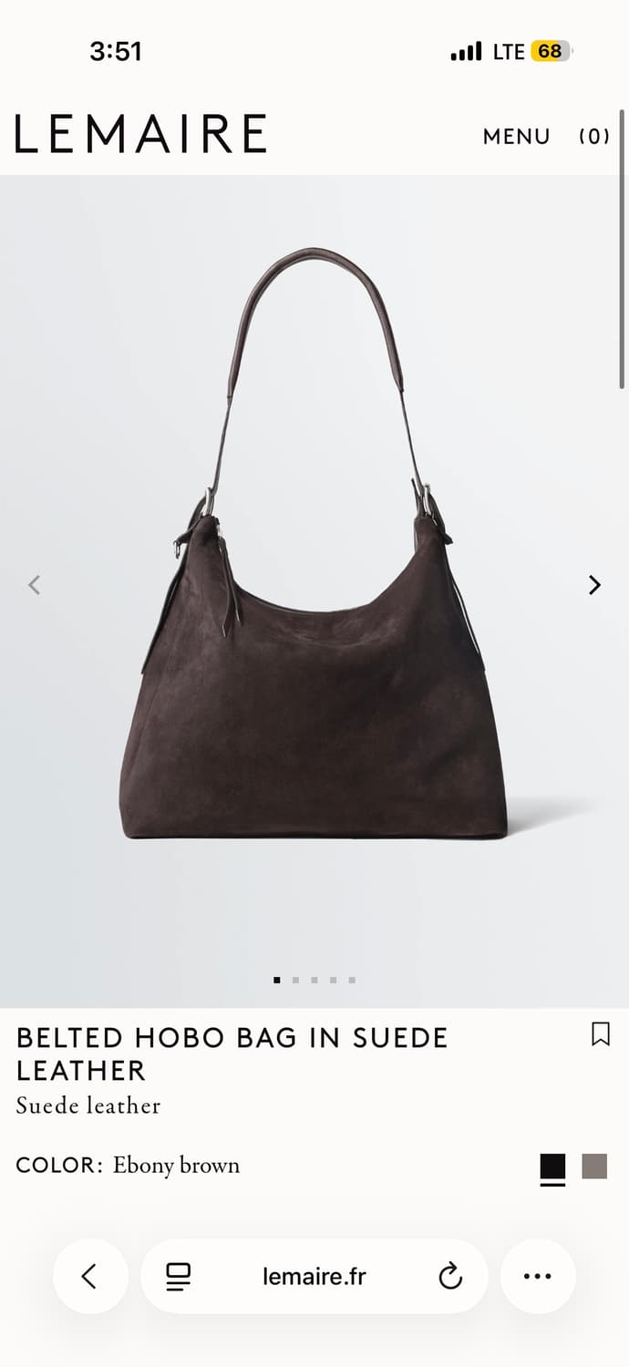르메르 벨티드호보백 스웨이드 BELTED HOBO BAG IN SUEDE 상품이미지1